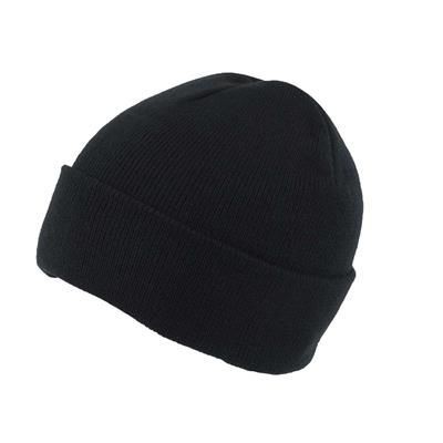 Picture of KNITTED SKI HAT with Turn Up in Black