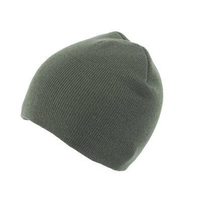 Picture of KNITTED SKI HAT WITHOUT TURN UP in Olive.