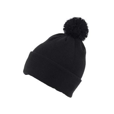 Picture of KNITTED ACRYLIC BEANIE HAT in Black.