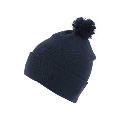 Picture of KNITTED ACRYLIC BEANIE HAT in Navy Blue