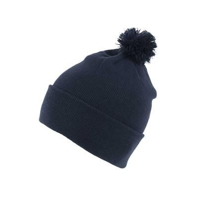 Picture of KNITTED ACRYLIC BEANIE HAT in Navy Blue.