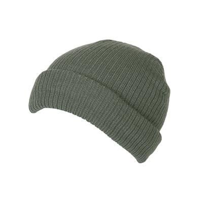 Picture of 100% SHORT FIT ACRYLIC RIBBED BEANIE HAT in Sage Green with Turn-up.