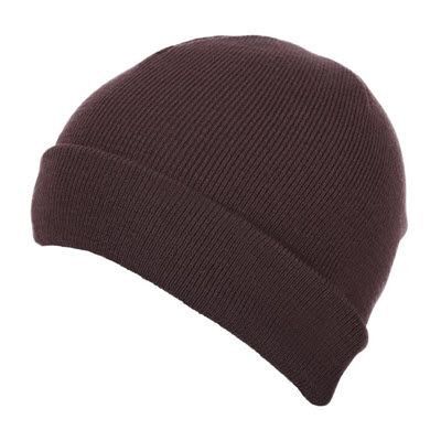 Picture of PREMIUM CIRCULAR KNIT 100% ACRYLIC BEANIE HAT in Brown.