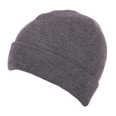 Picture of PREMIUM CIRCULAR KNIT 100% ACRYLIC BEANIE HAT in Grey.