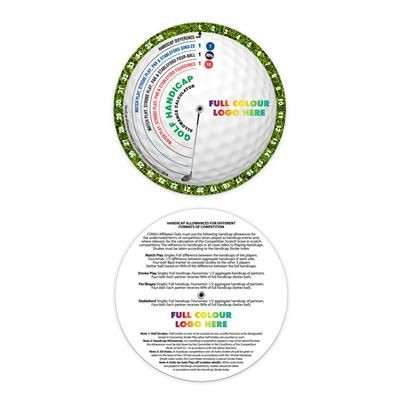 Picture of GOLF HANDICAP CALCULATOR DATA ROUND DISC in White