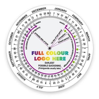 Picture of PREGNANCY GESTATION CALCULATOR DATA ROUND DISC in White.