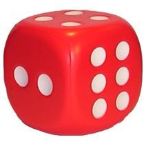 Picture of DICE 55MM WITH DOTS STRESS ITEM.