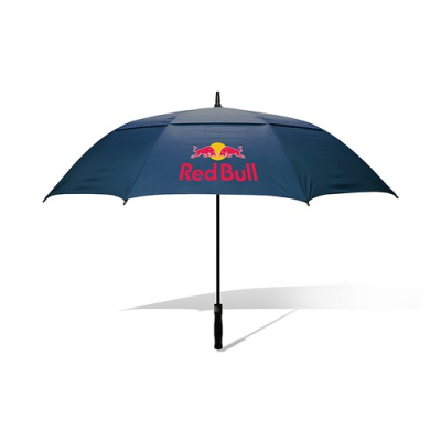 Picture of ALTO DOUBLE CANOPY GOLF UMBRELLA in Navy or Black with 2 Panels Printed.