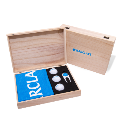 Picture of CONTEMPORARY GOLF 3 BALL WOOD PRESENTATION BOX.