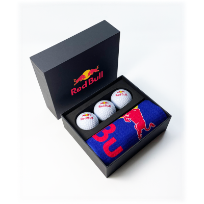 Picture of TOWEL AND 3 BALL MINI PRESENTATION BOX FOR GOLF.