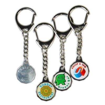 Picture of METAL TROLLEY MATE COIN KEYRING in Silver