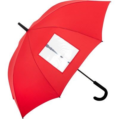 Picture of SPECIAL AUTOMATIC REGULAR UMBRELLA with Clear Transparent Window in Red