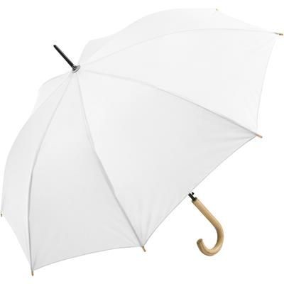 Picture of SUSTAINABLE AUTOMATIC REGULAR UMBRELLA with Cover in White.