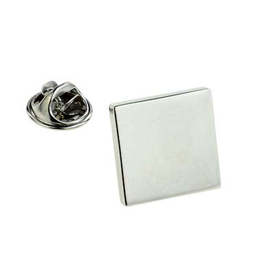 Picture of PLAIN SQUARE LAPEL PIN BADGE FOR ENGRAVING.