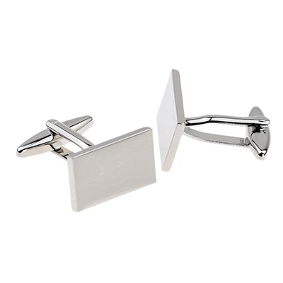 Picture of SILVER FINISH RECTANGULAR CUFF LINKS.
