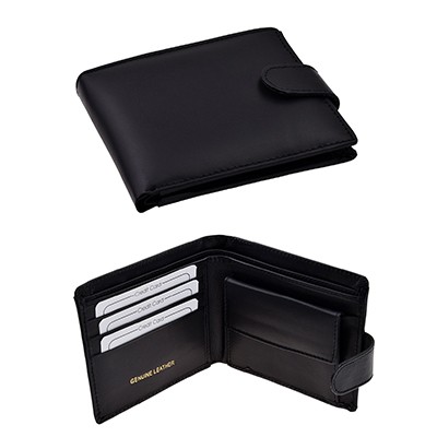 Picture of BLACK GENUINE LEATHER WALLET.
