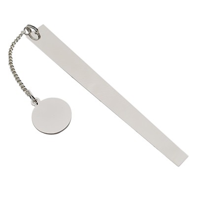 Picture of SILVER PLATED METAL BOOKMARK with Tag