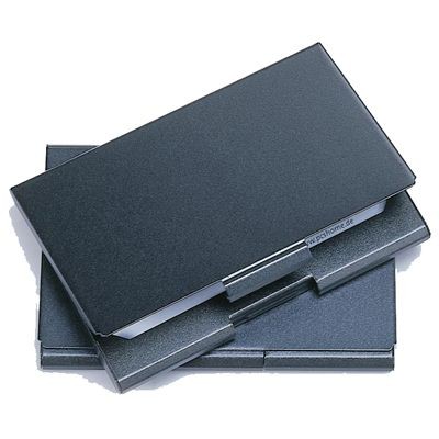 Picture of DARK GREY METAL BUSINESS CARD OR CREDIT CARD HOLDER CASE.