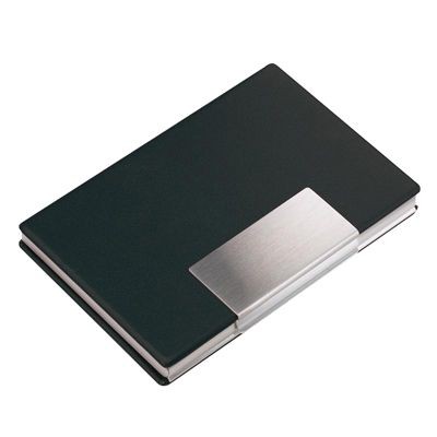 Picture of ALUMINIUM SILVER METAL BUSINESS CARD OR CREDIT CARD HOLDER CASE with Vinyl Cover.