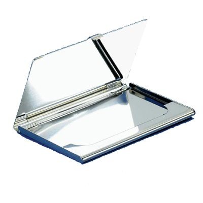 Picture of SILVER PLATED METAL BUSINESS CARD OR CREDIT CARD HOLDER CASE.