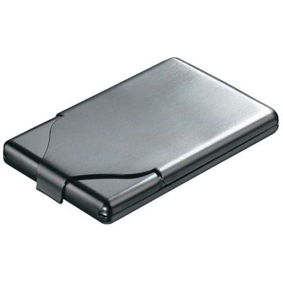 Picture of BRUSHED SILVER CHROME METAL BUSINESS CARD OR CREDIT CARD HOLDER CASE.