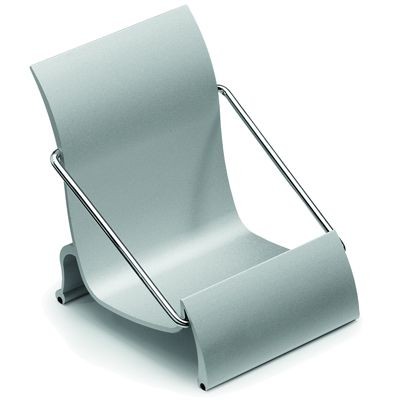 Picture of SATIN ALUMINIUM SILVER METAL MOBILE PHONE HOLDER STAND in Chair Shape.