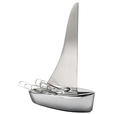 Picture of SAILING BOAT YACHT LETTER OPENER AND PAPERCLIP HOLDER in Silver Metal