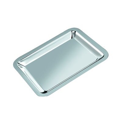 Picture of MEDIUM METAL SERVING TRAY in Silver.