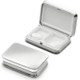 Picture of SMOOTH METAL RECTANGULAR PILL BOX in Silver with Two Compartments