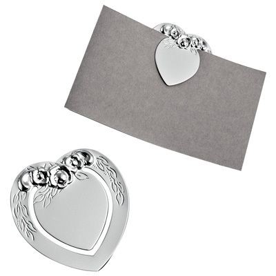 Picture of METAL HEART BOOKMARK in Silver with Decorations.