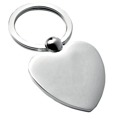 Picture of METAL HEART KEYRING in Silver.