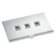 Picture of METAL BUSINESS CARD HOLDER in Silver with Squares