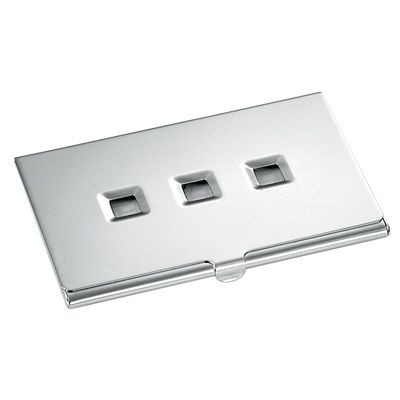 Picture of METAL BUSINESS CARD HOLDER in Silver with Squares