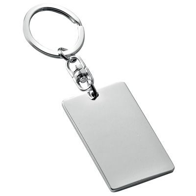 Picture of RECTANGULAR METAL KEYRING in Silver