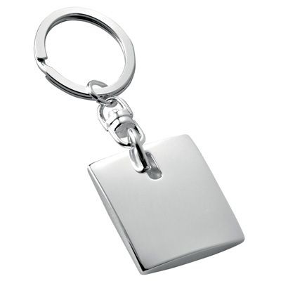 Picture of SQUARE METAL KEYRING in Silver.