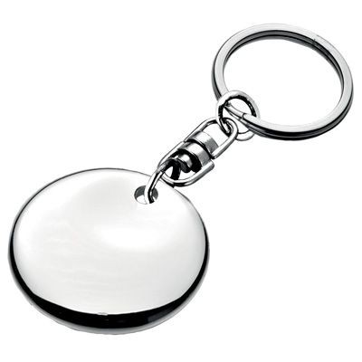 Picture of ROUND METAL KEYRING in Silver.