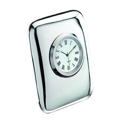 Picture of TIFFANY SILVER RING METAL DESK CLOCK in Silver.