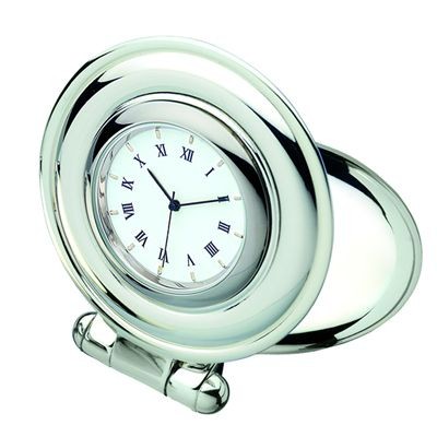 Picture of SHELL SILVER RING METAL DESK CLOCK in Silver.