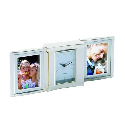 Picture of LIBRA METAL DESK CLOCK & PHOTO FRAME in Silver