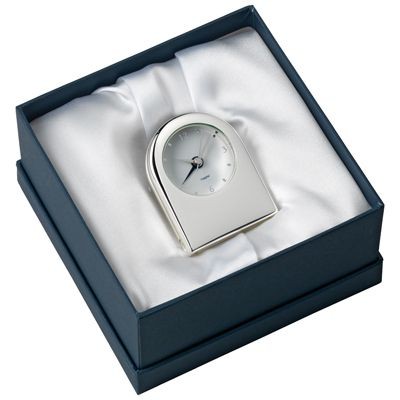 Picture of METAL TRAVEL ALARM CLOCK in Silver.