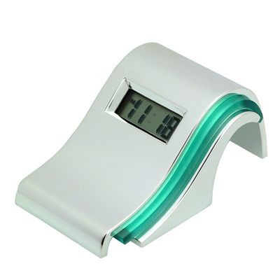 Picture of WAVE METAL DESK DIGITAL ALARM CLOCK in Silver