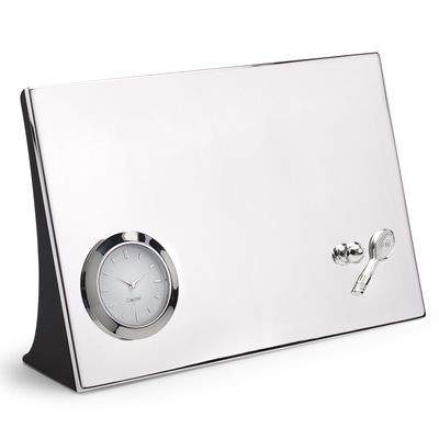 Picture of TENNIS METAL DESK CLOCK in Silver.