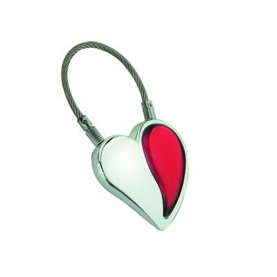 Picture of RED HEART METAL KEYRING in Silver & Red.