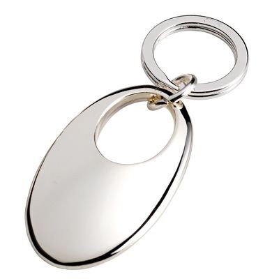 Picture of OVAL METAL KEYRING in Silver