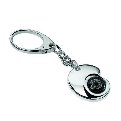 Picture of DROP METAL KEYRING COMPASS in Silver.