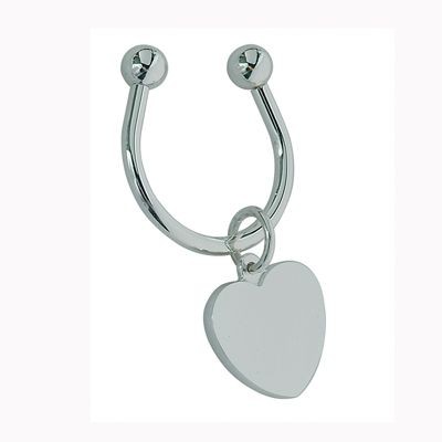 Picture of HEART METAL KEYRING in Silver.