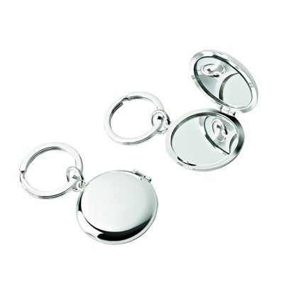 Picture of DOUBLE COMPACT MIRROR METAL KEYRING in Silver