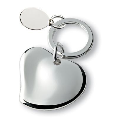 Picture of HEART with PLATE METAL KEYRING in Silver.