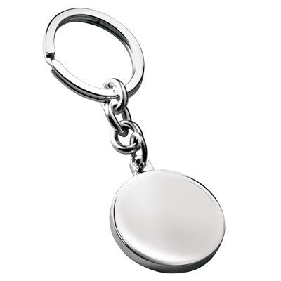 Picture of METAL KEYRING in Silver with Round Tag.