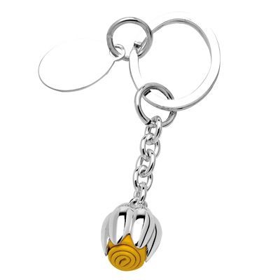 Picture of YELLOW METAL TULIP KEYRING in Silver